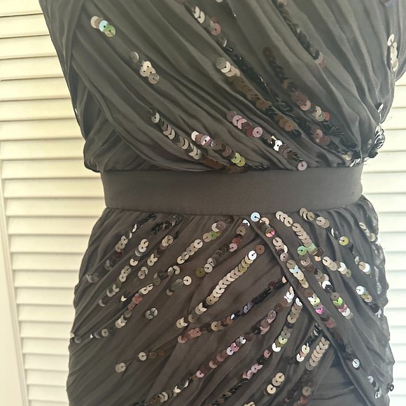 DIANE VON FURSTENBERG BLACK SILK STRAPLESS PARTY DRESS WITH SEQUINS. SIZE 4 - Picture 8 of 15